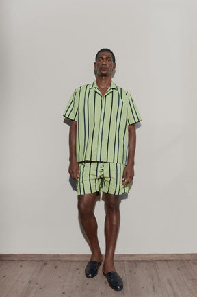 Wave stripe shorts - Laurel Green
