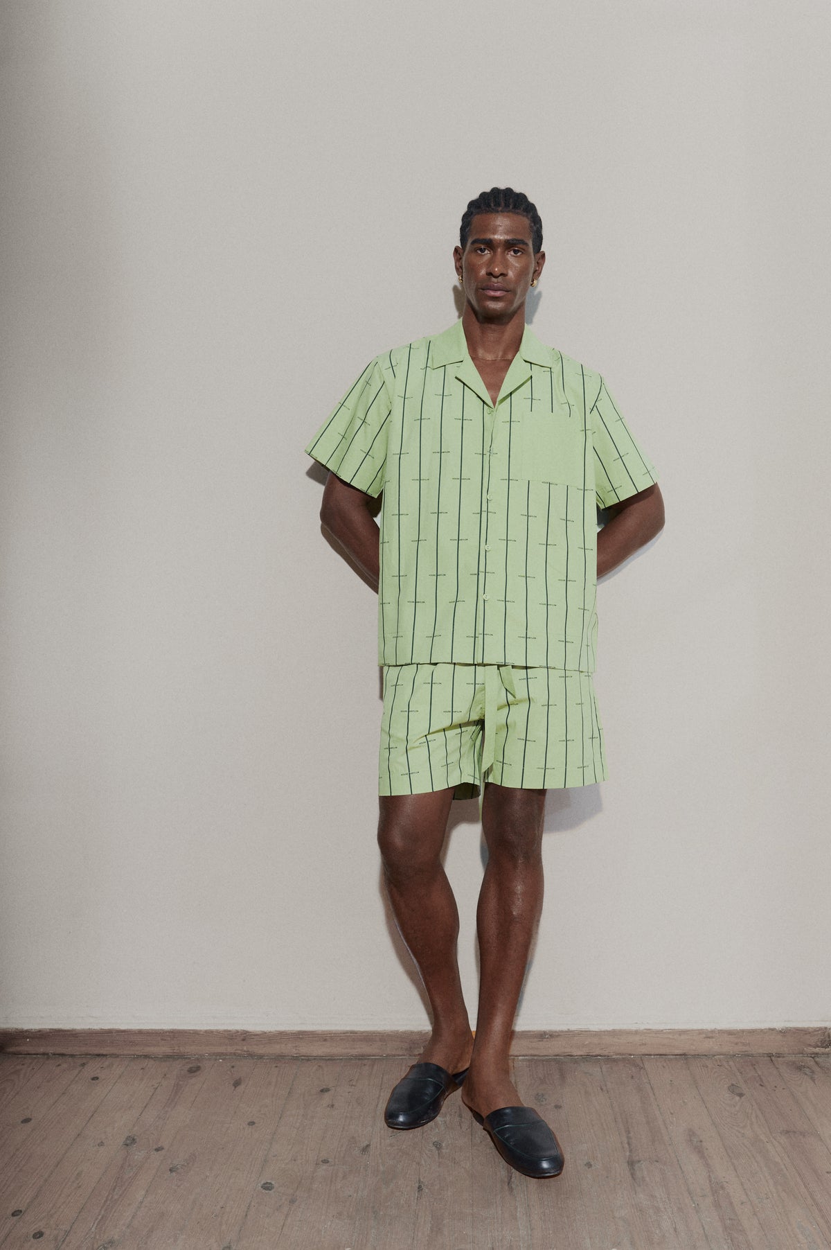 House Babylon stripe shorts - Laurel Green