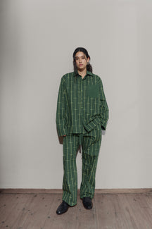 House Babylon stripe Trousers - Dark Green