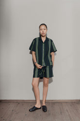 Wave stripe shorts - Dark Green