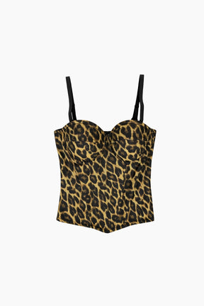 Leopard print top with thin straps 