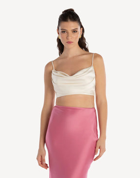 Satin Corset Cropped Top