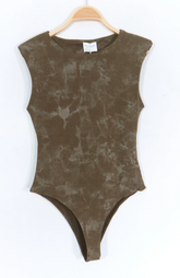  sleeveless dark gray bodysuit