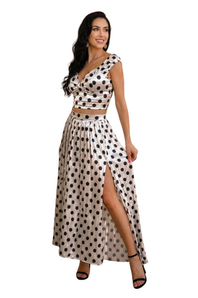 Polka Dot Sweetheart Neck