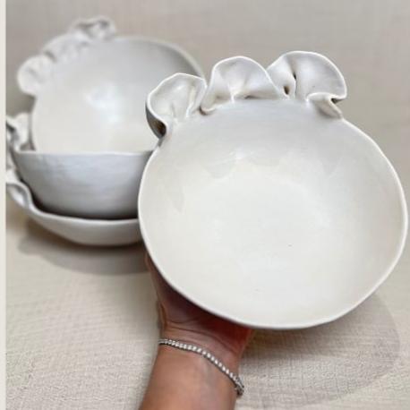 Set Of 4 Small Bowls- Ruffles 045