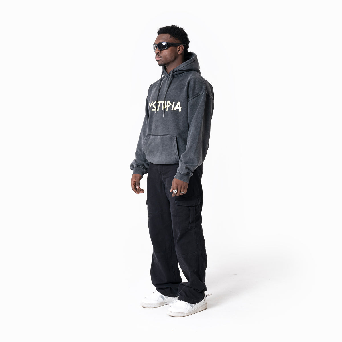 Dystopia Washed Tape Logo Hoodie