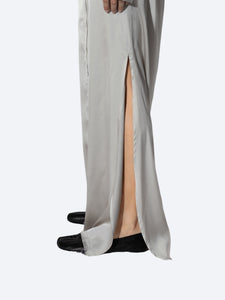 Silky Long Skirt | Silver Grey