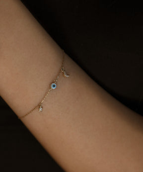 Star Evil Eye Half Moon Bracelet