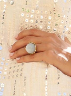 Statement Ring W/White Stone