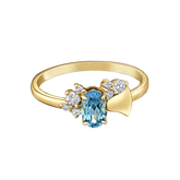 Blue Topaz Love Ring