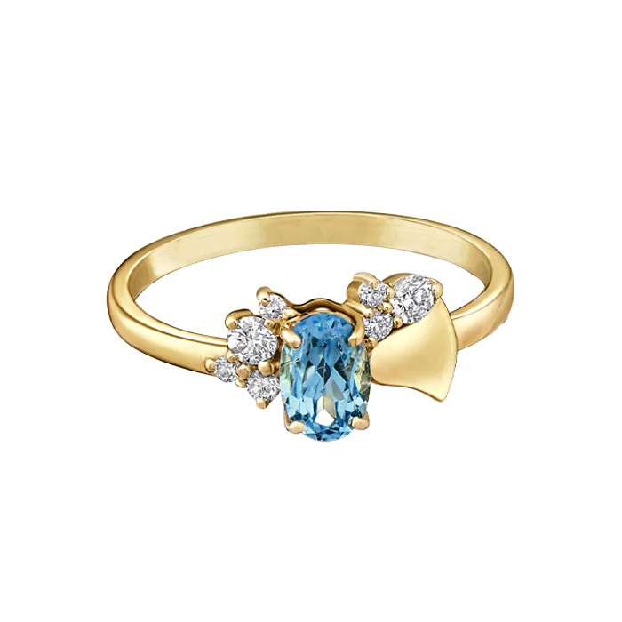 Blue Topaz Love Ring