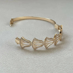 The Rebirth Lotus Bangle with Diamonds