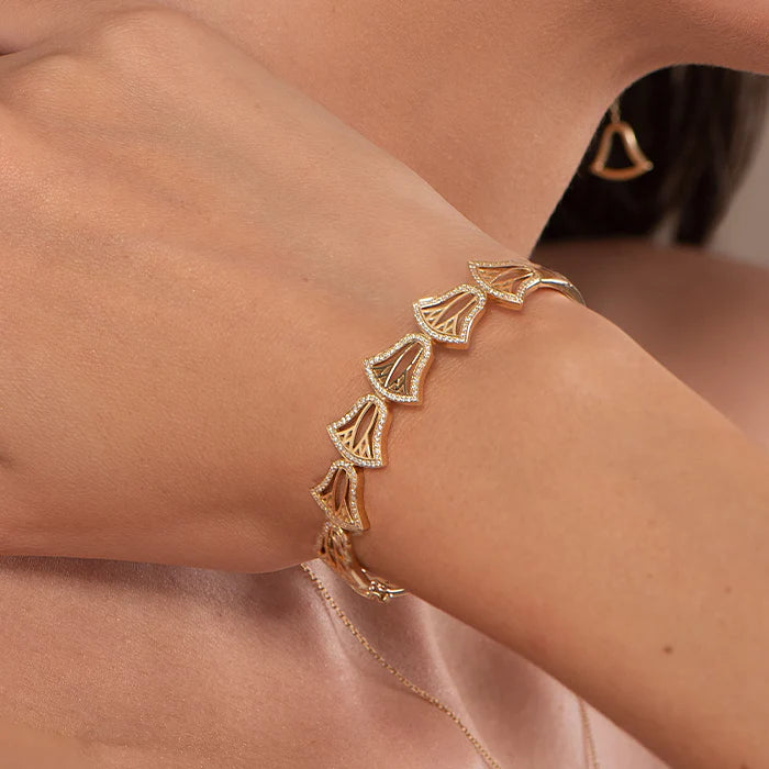 The Rebirth Lotus Bangle with Diamonds