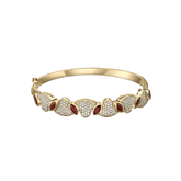 Diamonds and Rubies Lotus Bangle