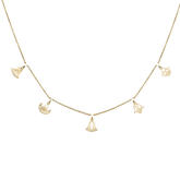 Five Flower Necklace with diamonds