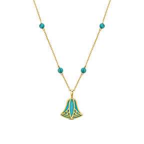 Turquoise Lotus Pendant