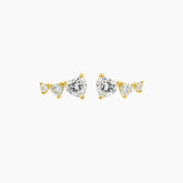 Pair of gold and crystal earrings 