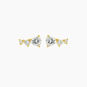 Pair of gold and crystal earrings 