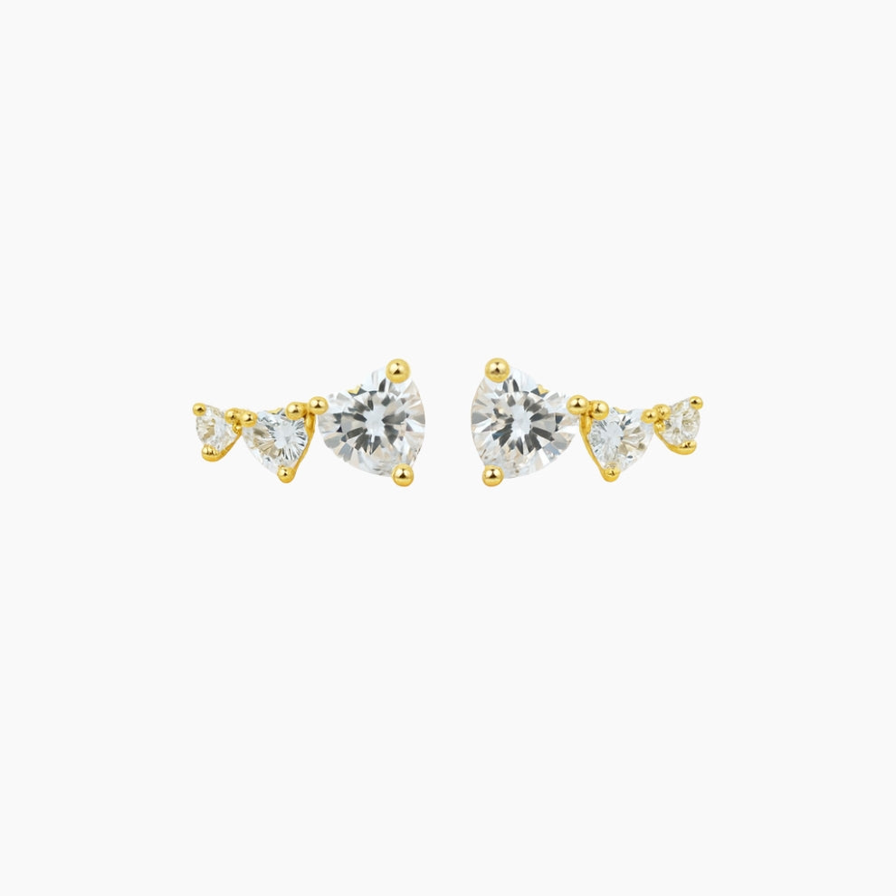 Pair of gold and crystal earrings 