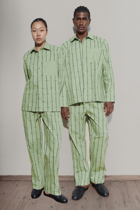 House Babylon stripe Trousers - Laurel Green