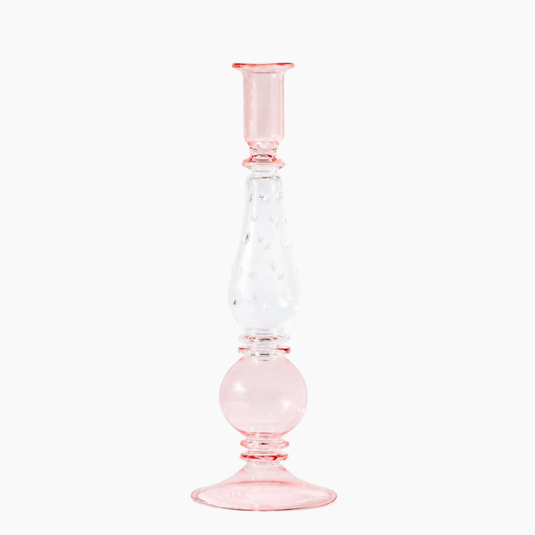 Rose glass candle holder