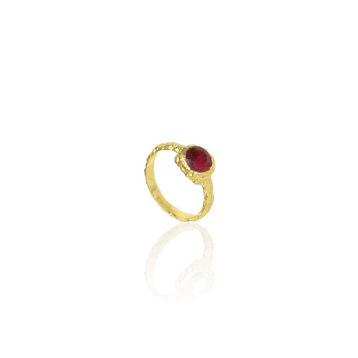 Vintage Greek Round Natural Ruby Ring