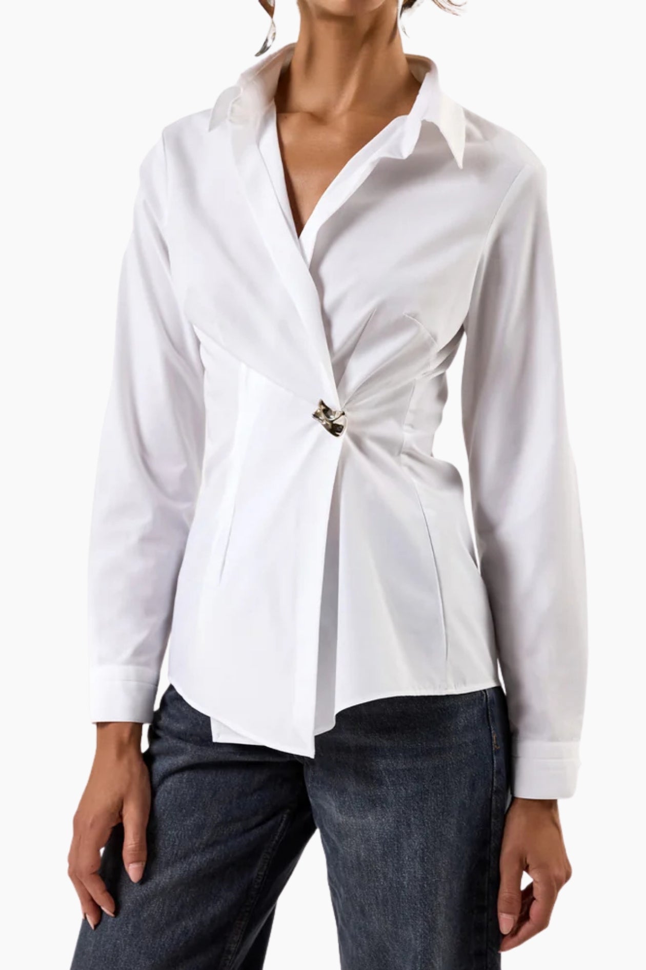 White blouse with a unique design