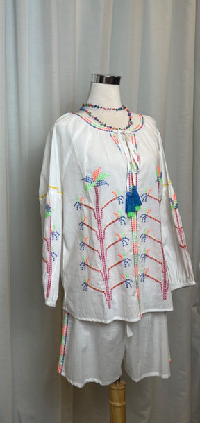 White Set W/ Coloured Palms