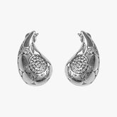 Chunky Dome Encrusted Cz Statement Earring