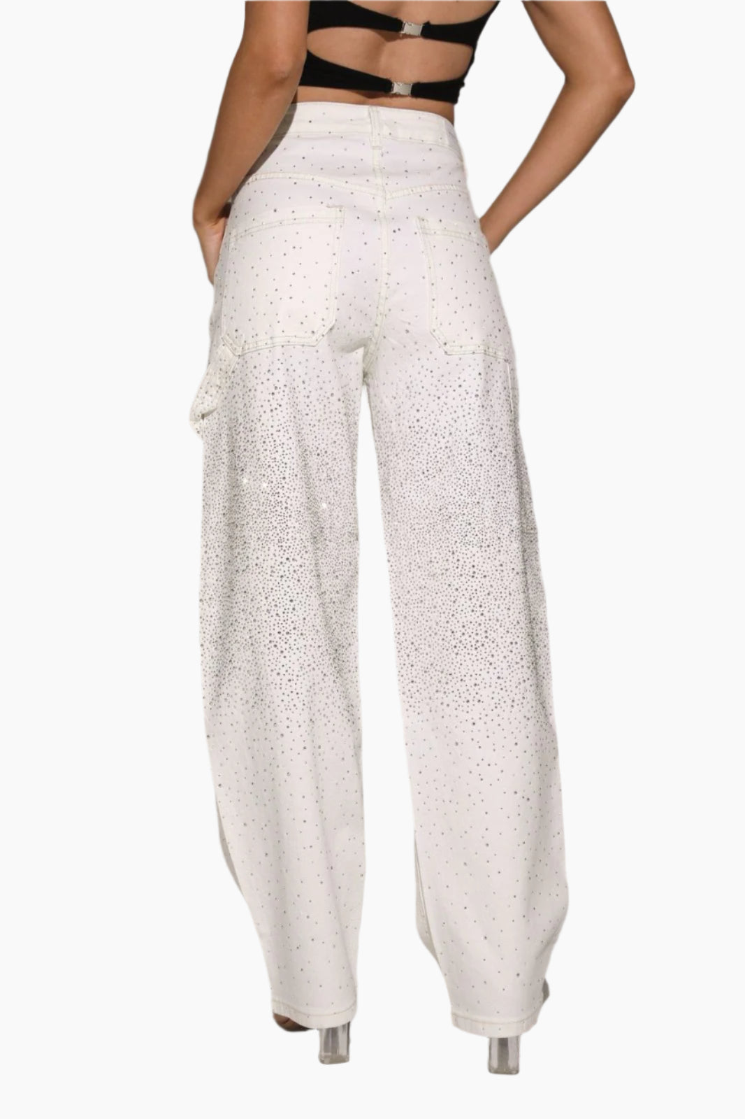 White textured pants 