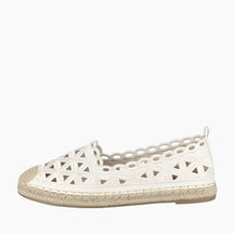 White sandal with woven design