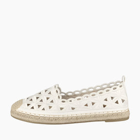 White sandal with woven design