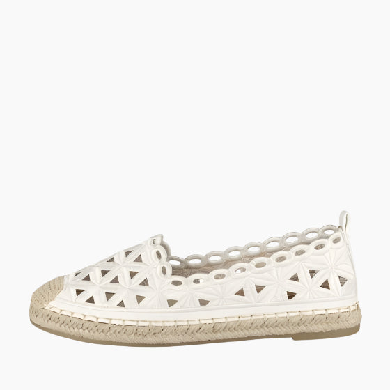 White sandal with woven design
