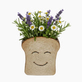KAL-7969 Vase Bread Stoneware Brown 15.5x6.9x17.1cm
