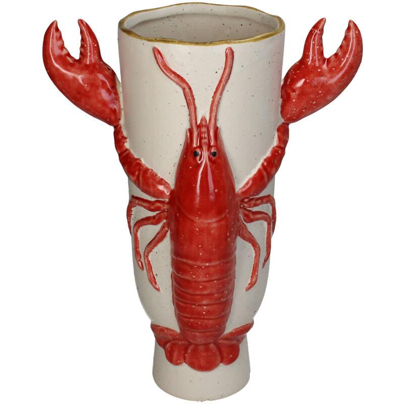 KAL-8190 Vase Lobster Stoneware Red 22x16x32cm