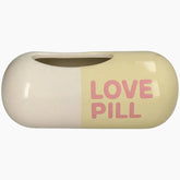 KAL-8438 Planter Love Pill Fine Earthenware Yellow 30.5x14x12