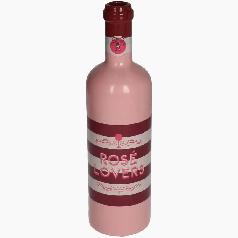 KAL-7607 Vase Wine Bottle Earthenware Roze 8x8x29cm