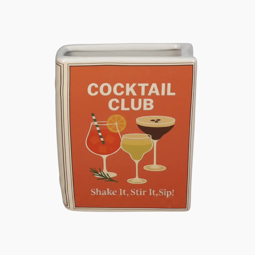 KAL-7743 Vase Book Cocktail Club Dolomite Orange 15x5.5x18c