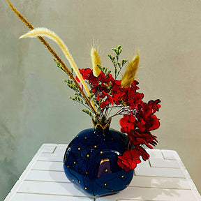 Tohfa Luxe Pomegranate Ceramic Vase – Majestic Blue