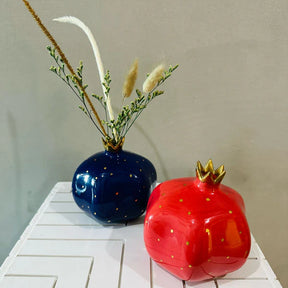 Tohfa Luxe Pomegranate Ceramic Vase – Majestic Blue