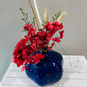 Tohfa Luxe Pomegranate Ceramic Vase – Majestic Blue