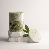 Marble candle jar- Emerald green