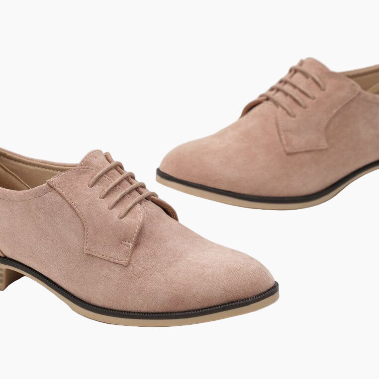 Pair of beige suede shoes 