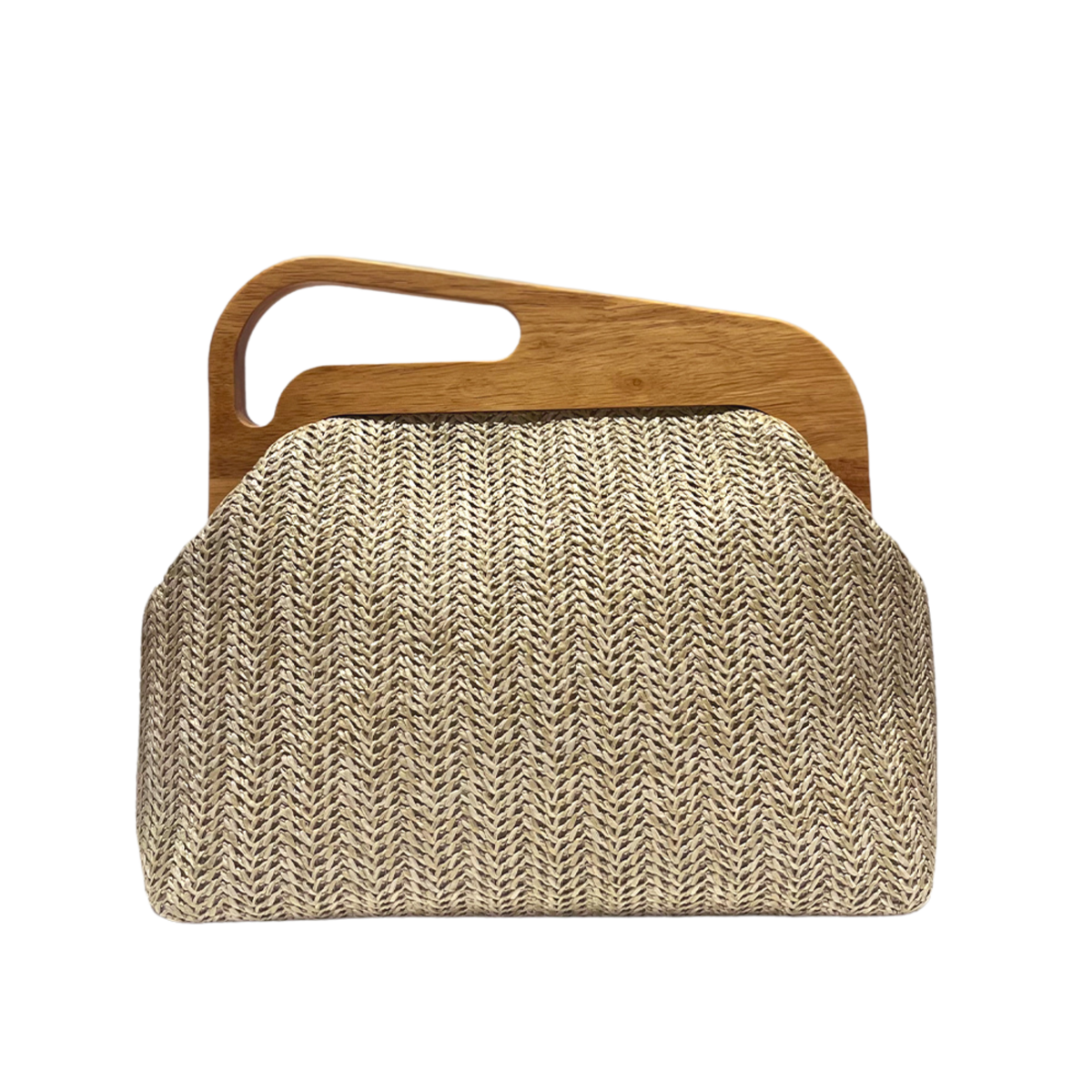 Straw Wooden Clutch