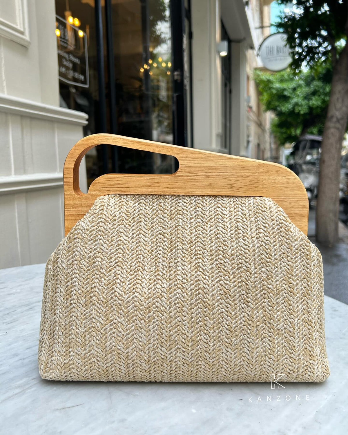 Straw Wooden Clutch