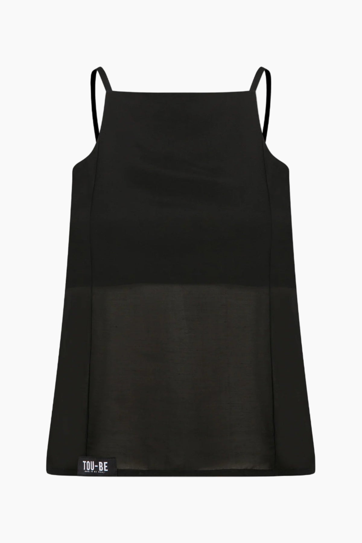 Voile top featuring an inner breast lining for coverage and adjustable back straps for a tailored fit.