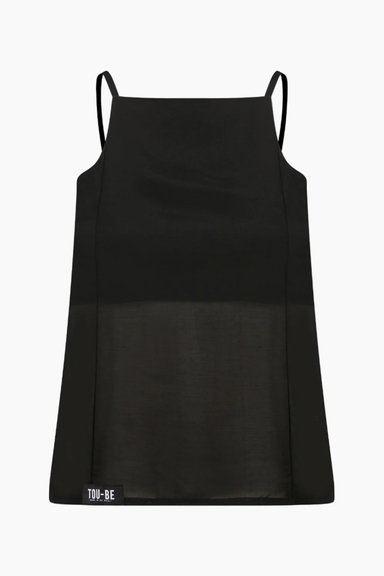 Voile top featuring an inner breast lining for coverage and adjustable back straps for a tailored fit.