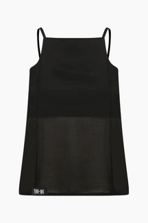 Voile top featuring an inner breast lining for coverage and adjustable back straps for a tailored fit.