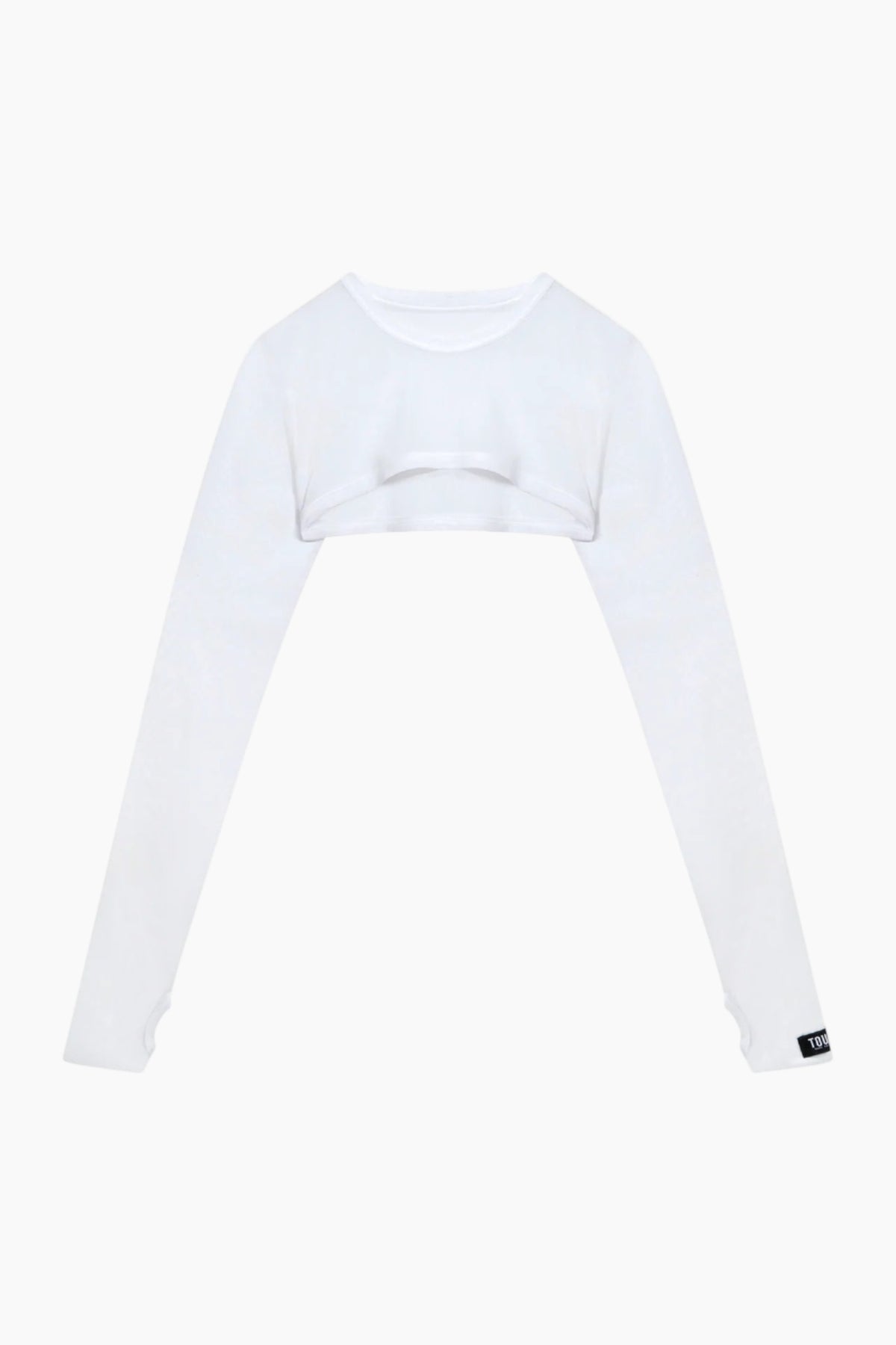 White long-sleeve crop top 