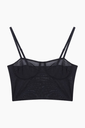 Black bralette with thin straps